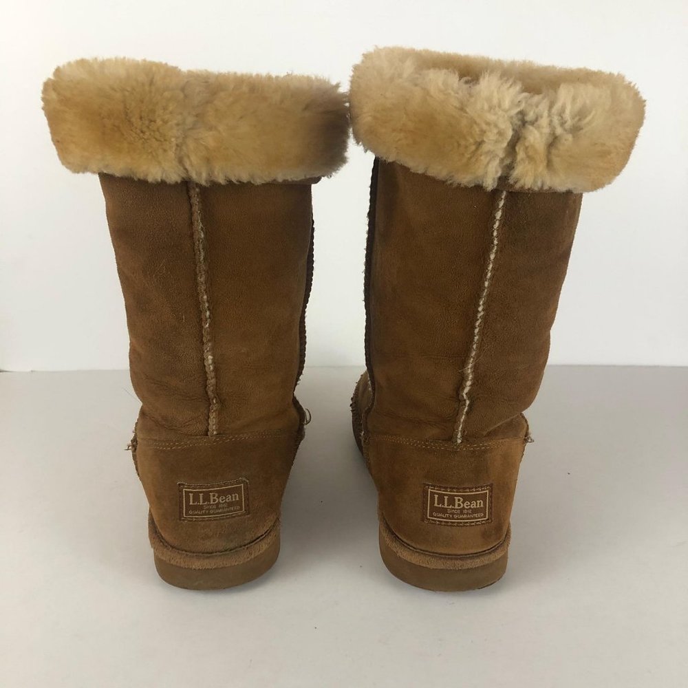 *SOLD* L.L. Bean Shearling Fleece Lined Suede Boots Sz 8 - Picture 6 of 10